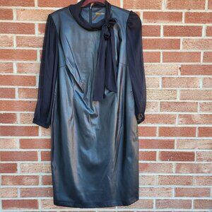 Calvin Klein Pencil Dress Women's Size 14 New with Tags Black Faux Leather